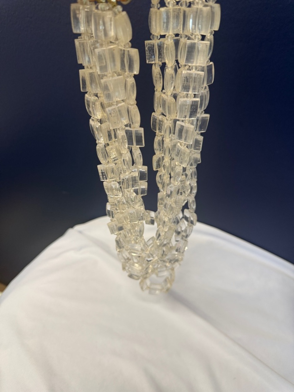 Multi-Strand Clear Beaded Statement Necklace - Picture 4 of 6